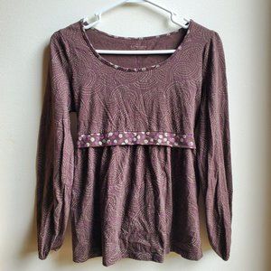Sonoma 100% Cotton Purple Tie-Back Jersey Size Petite Small